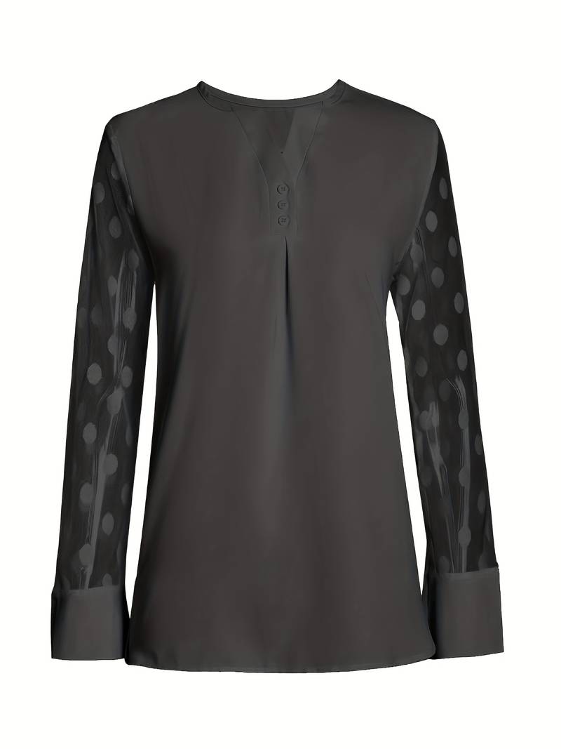 Kariselle | Elegante blouse van mesh met lange mouwen voor dames - Chique & ademende top