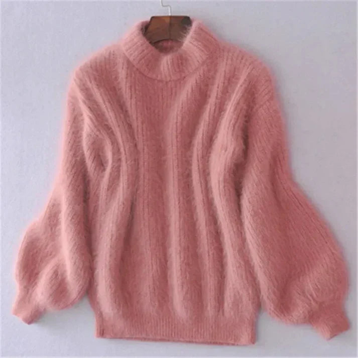 Thariel | Gemütlicher Vintage-Angorapullover für Damen – flauschig, weich, elegant gestrickt