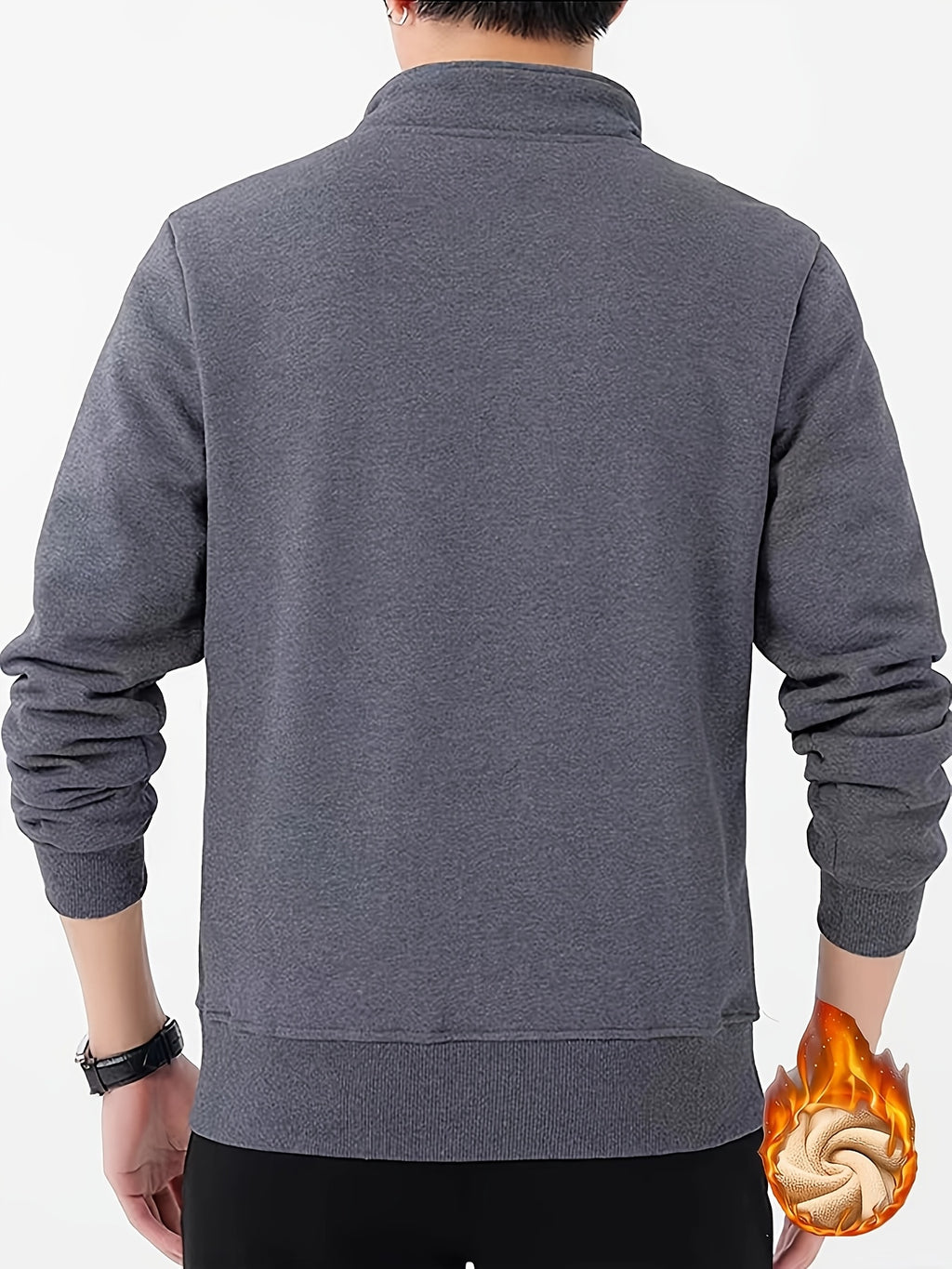 Sigfried | Thermische fleece gevoerde wintertrui voor heren met 1/4 ritssluiting, opstaande kraag