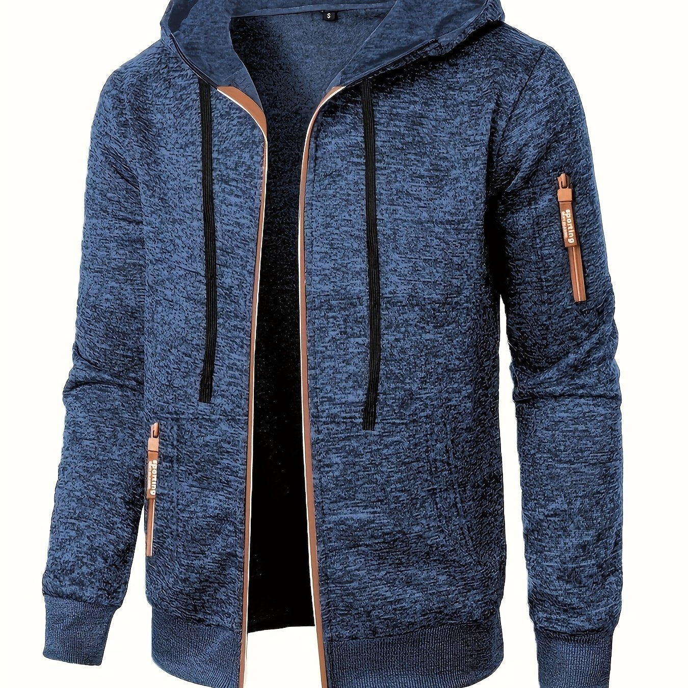 Caslan | Heren sweaterjack met capuchon en ritssluiting – Lichtgewicht casual hoodie