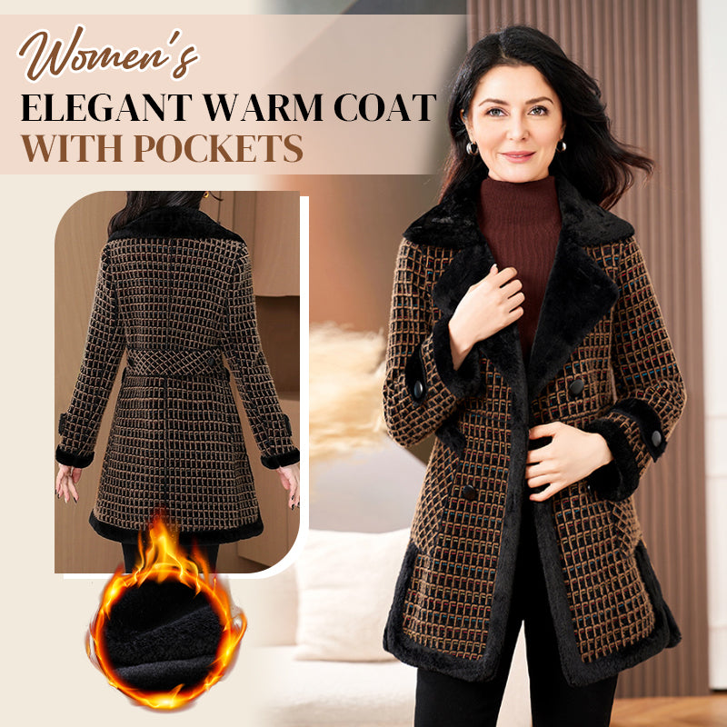 Nevia | Manteau d'hiver élégant et chaud avec poches et doublure douce – col en fausse fourrure, stylé et confortable