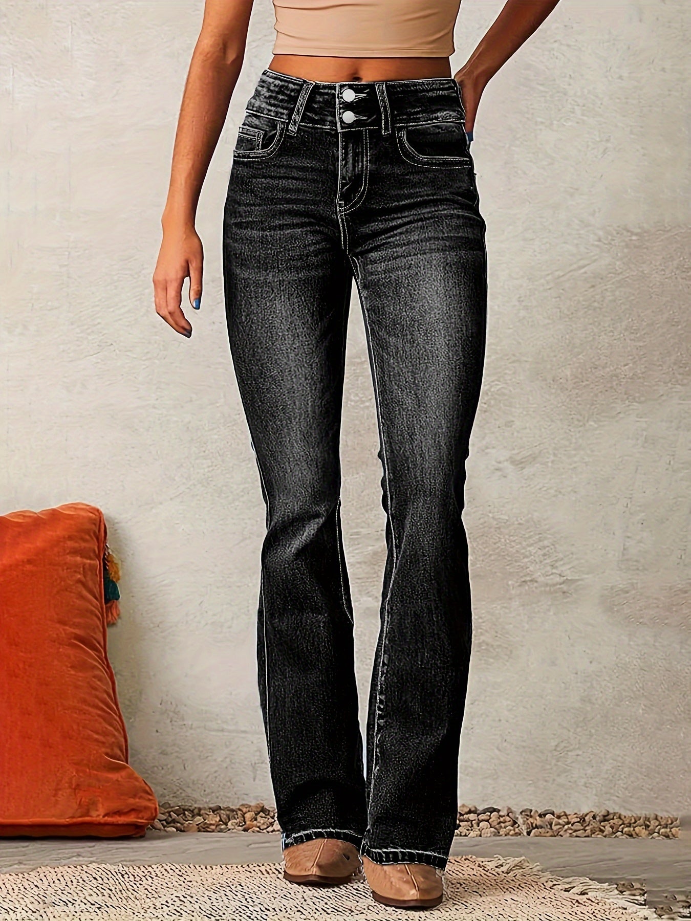 Avyressa | Slim fit flare-jeans voor dames – stretchdenim met hoge taille, retrostijl