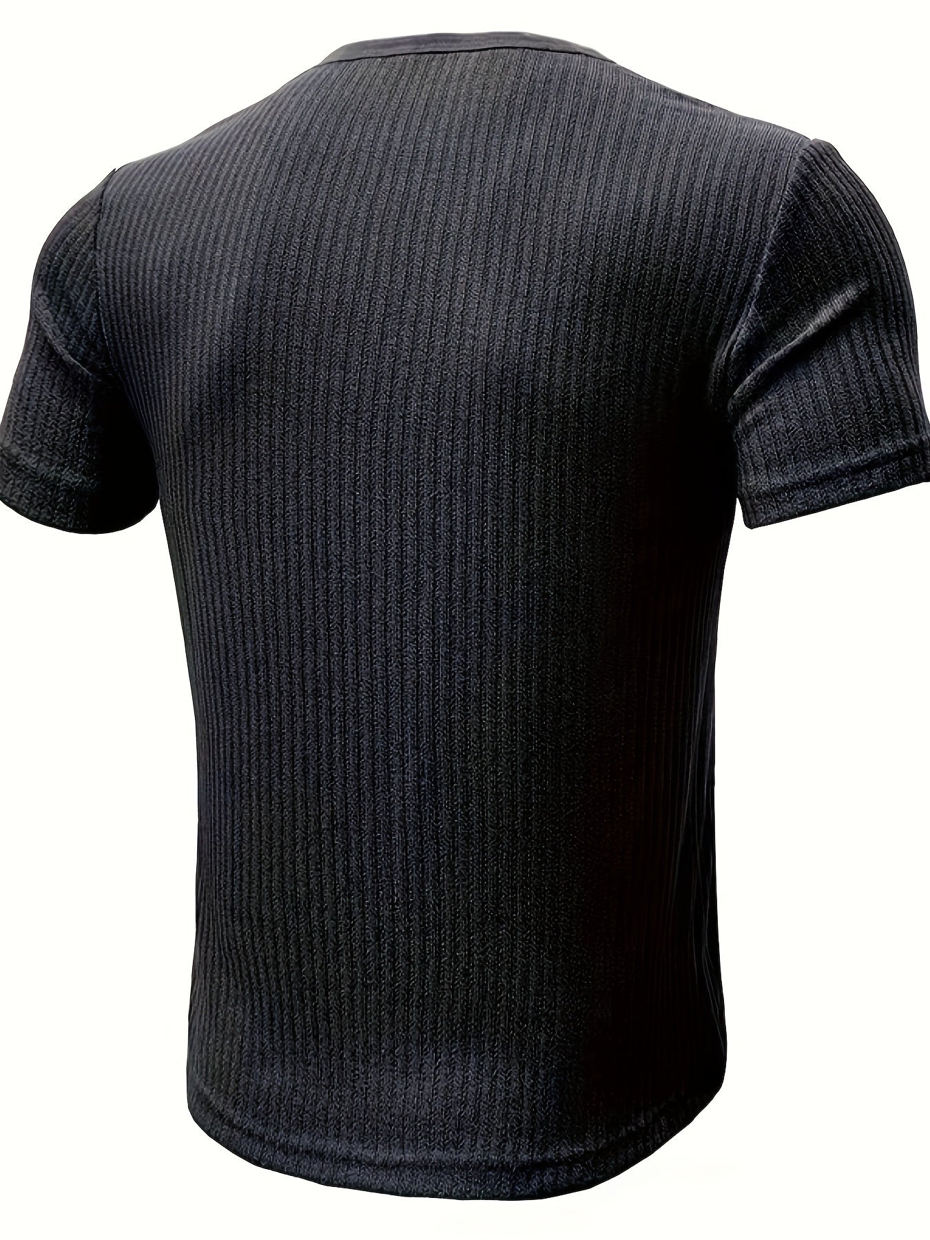 Ralith | T-shirt Henley rayé pour homme - Manches courtes, respirant, décontracté et élégant