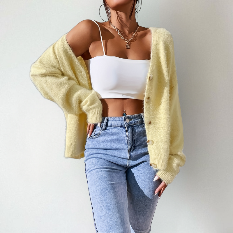 Ivanelle | Klassiek zacht vest met knopen voor dames – Elegante V-hals lichtgewicht laagjesvest