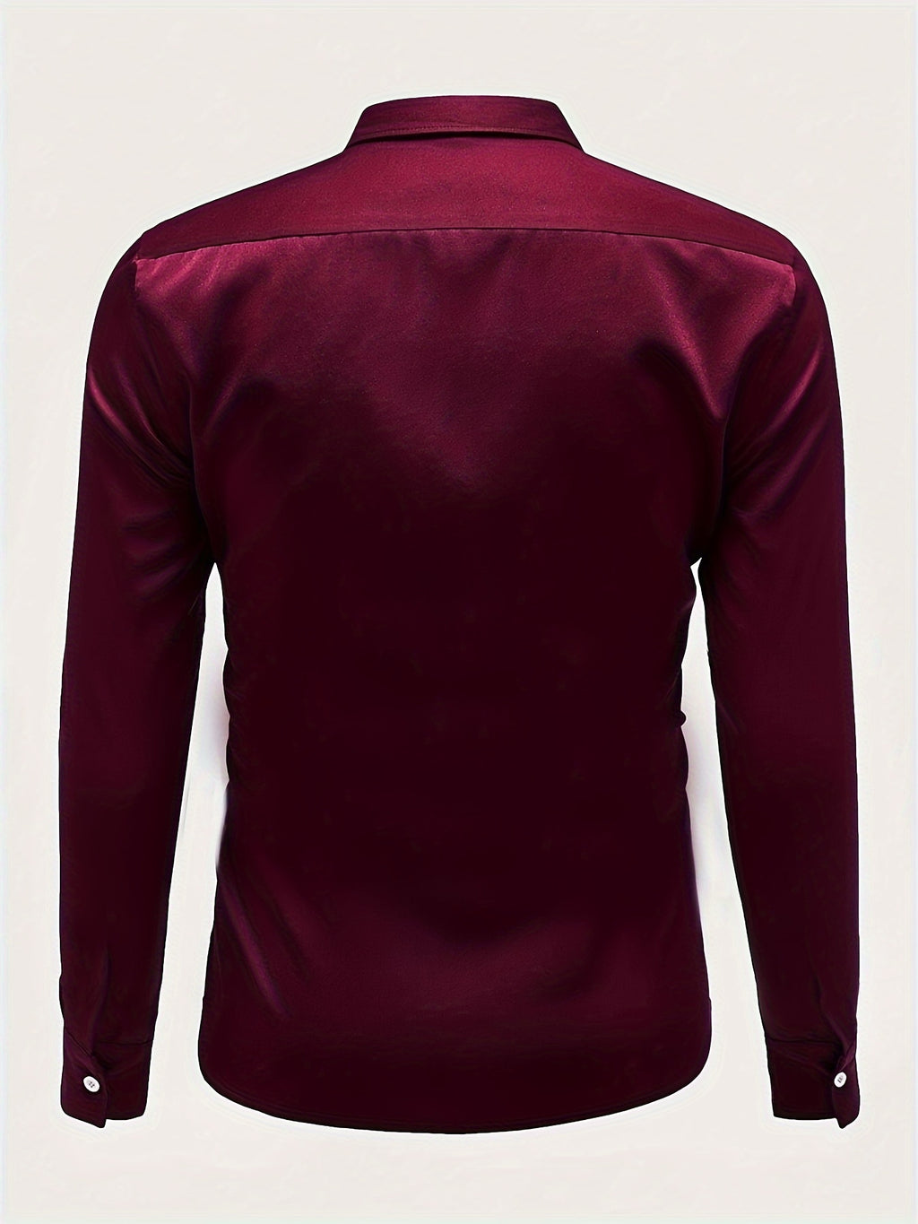 Sébastien | Chemise décontractée en satin à manches longues pour homme - Col élégant pour occasions formelles et décontractées