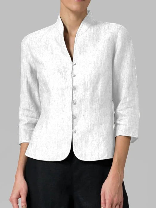 Tala | Damesblouse met hoge kraag – Elegante casual top met lange mouwen