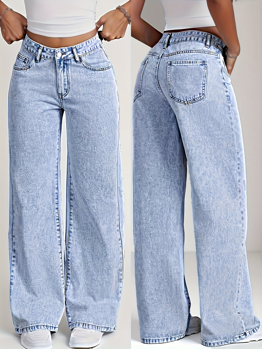 Sylvitha | Jeans femme coupe droite et large – Pantalon décontracté et confortable