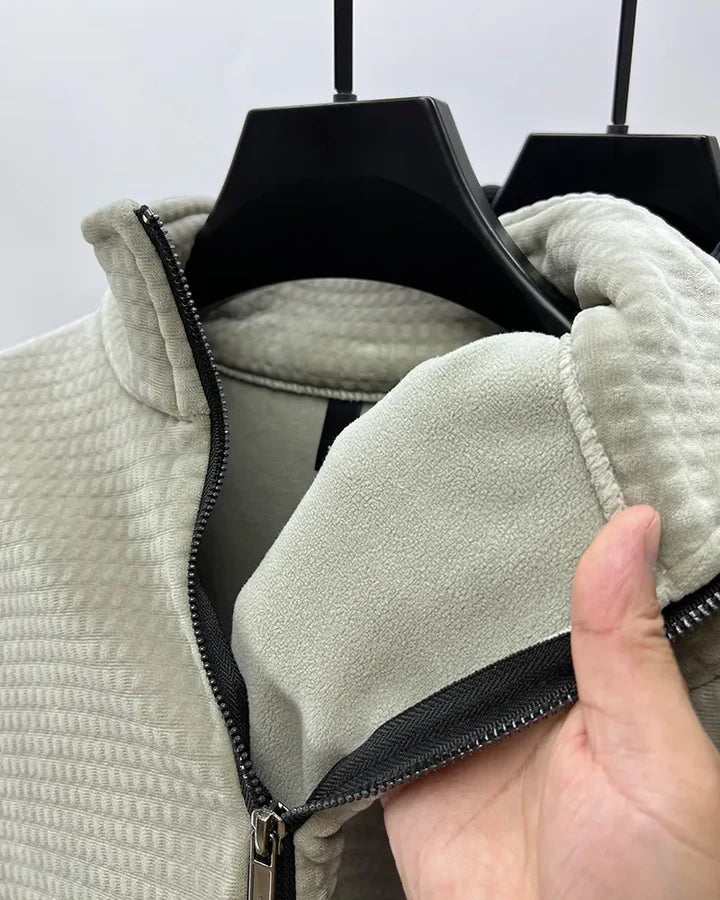 Jurij | Hochwertiger Alpaka-Fleece-Pullover mit halbem Reißverschluss für Herren – Warmer, weicher, lässiger Outdoor-Pullover
