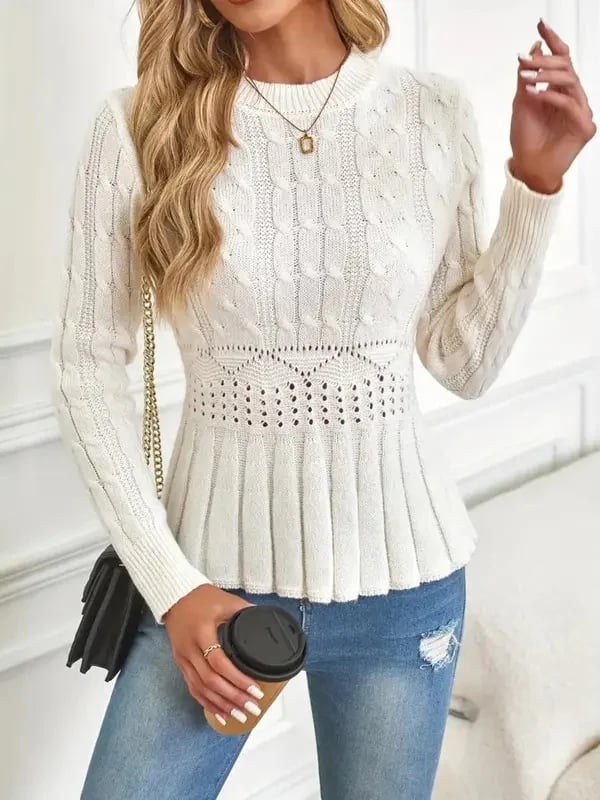 Elanorae | Dames Chunky Gebreide Trui – Comfortabele Pullover met Structuur
