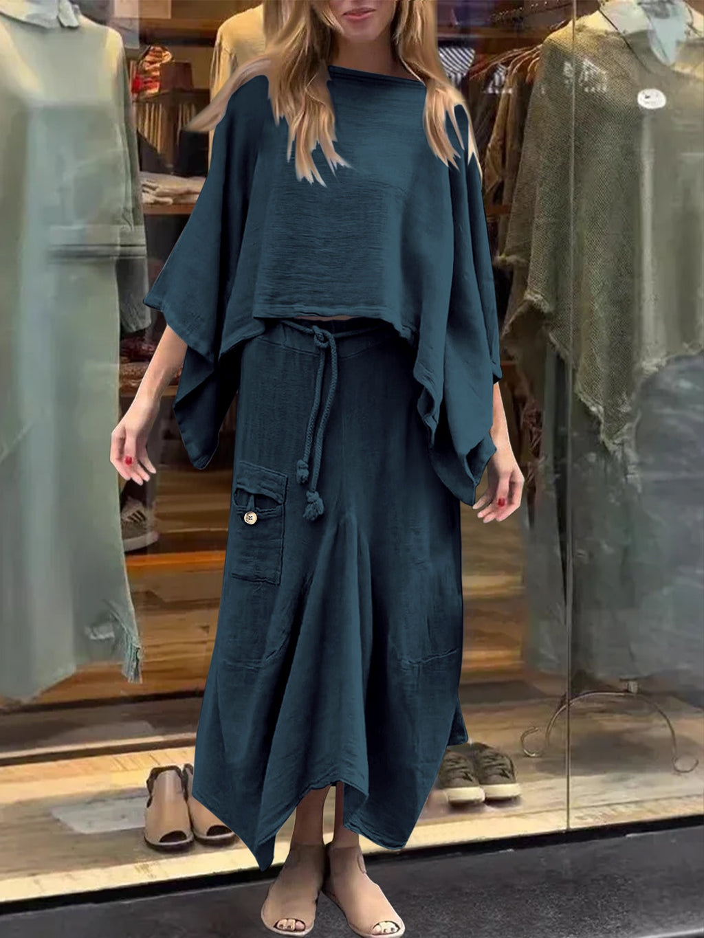 Zarexia | Dames 2-delige Top- en Rokset – Losse Casual Outfit
