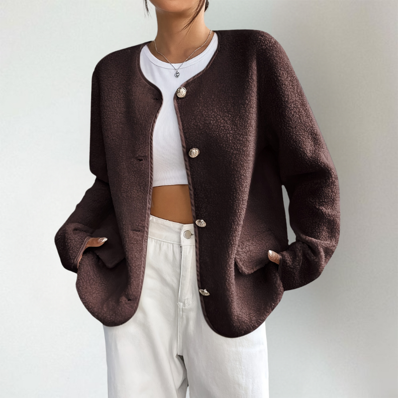 Rabea | Elegante ronde hals cardigan – zacht gebreid, lichtgewicht, met knopen of open voorkant