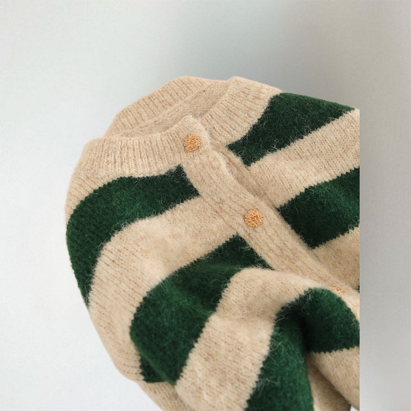 Rieke | Dames Elegante Gestreepte Cardigan – Zacht Gebreid, Lichtgewicht