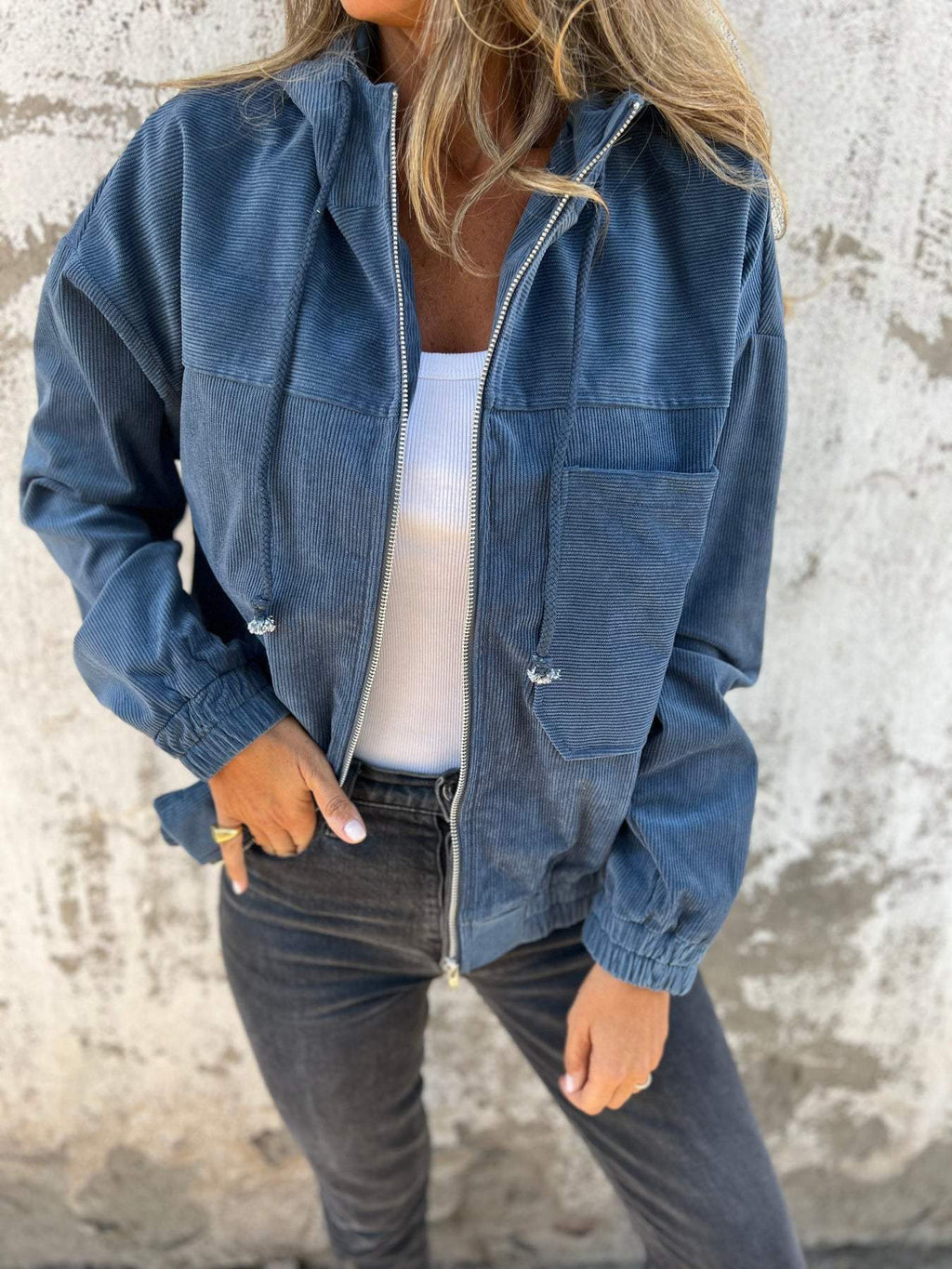 Avelithra | Cordjacke mit Kapuze für Damen – Bequeme, lockere Passform, lässige Oberbekleidung