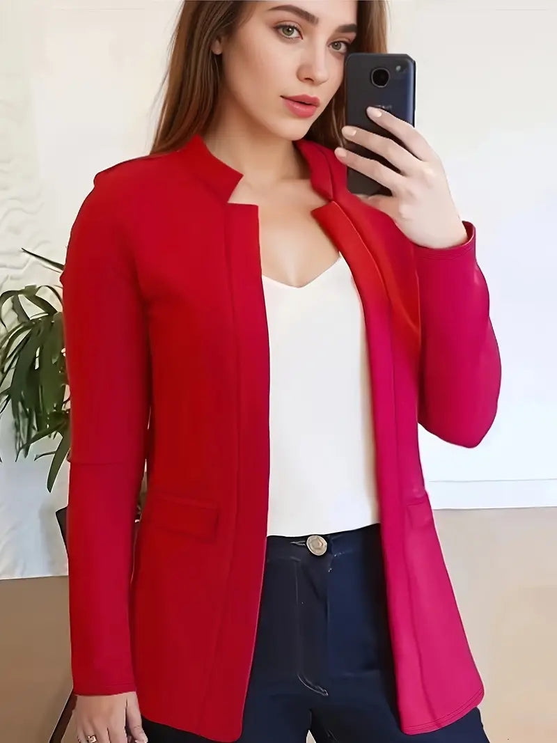 Blazer décontracté à manches longues et devant ouvert
