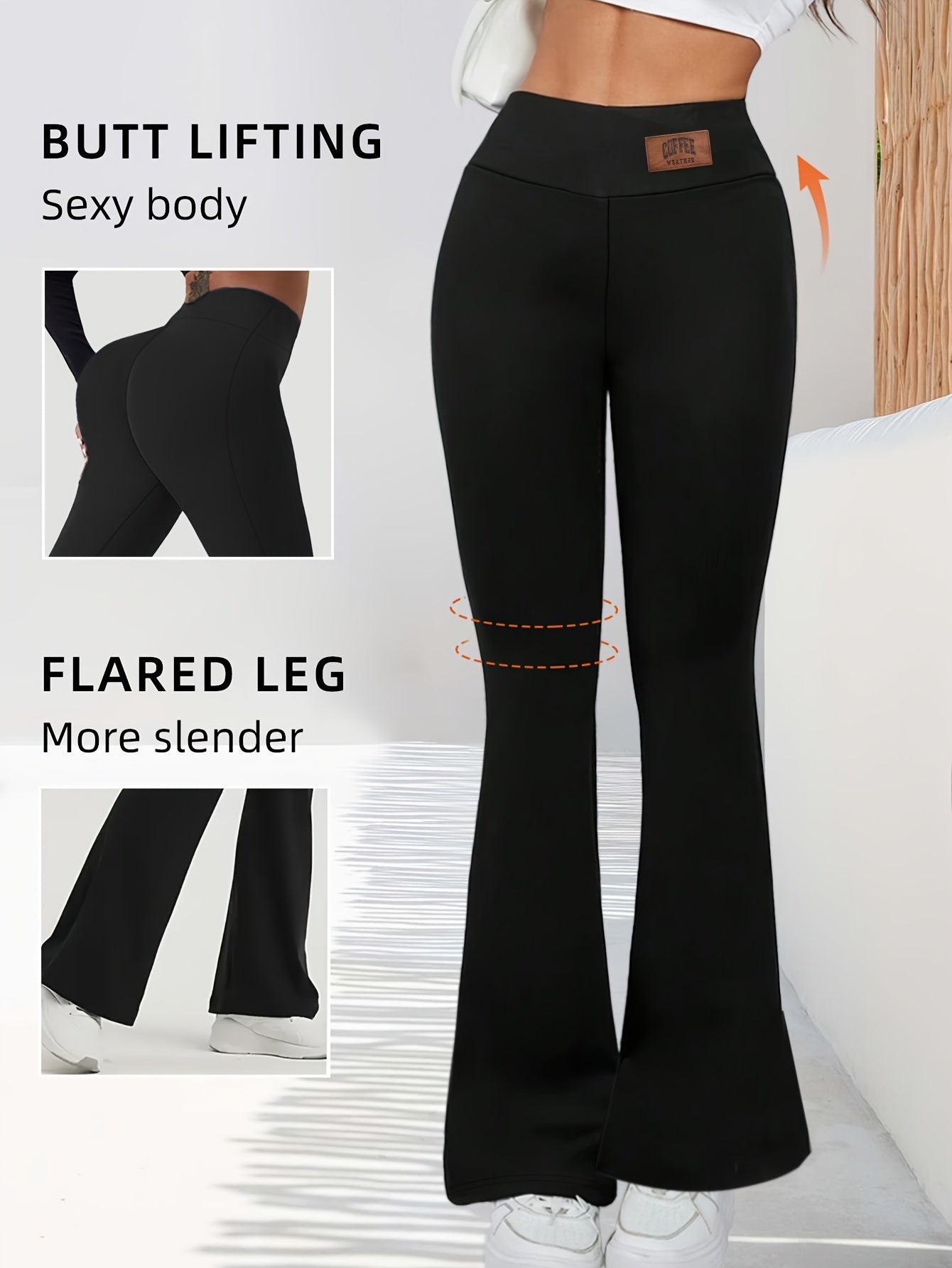 Raina | Leggings évasés taille haute pour femme - Pantalon gainant 