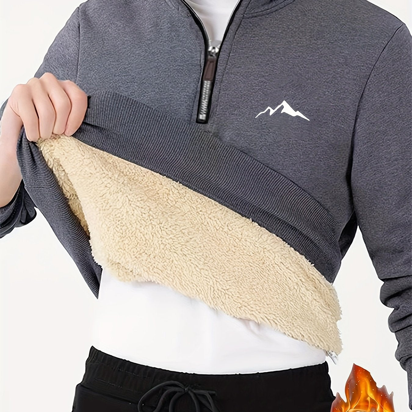 Sigfried | Thermische fleece gevoerde wintertrui voor heren met 1/4 ritssluiting, opstaande kraag