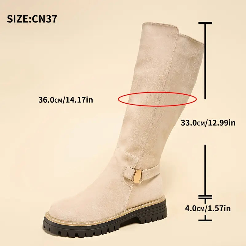 Walkra | Dameslaarzen van suède-look met dikke antislipzolen – Stijlvolle, comfortabele winterlaarzen