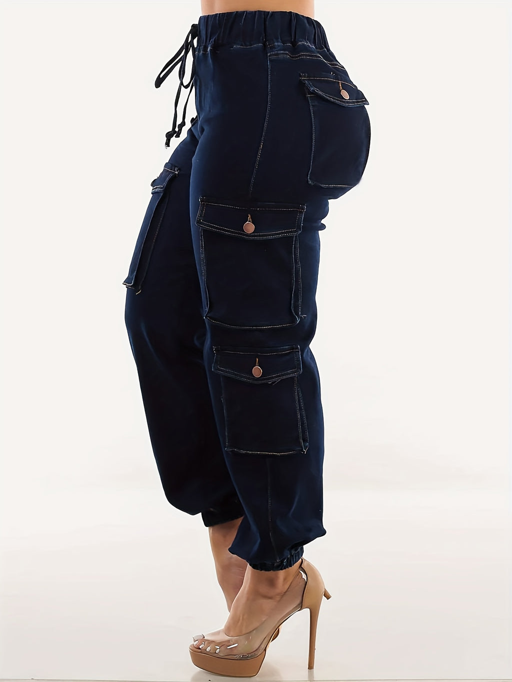 Vjollca | Jean cargo stretch femme - poches pratiques, coupe confortable