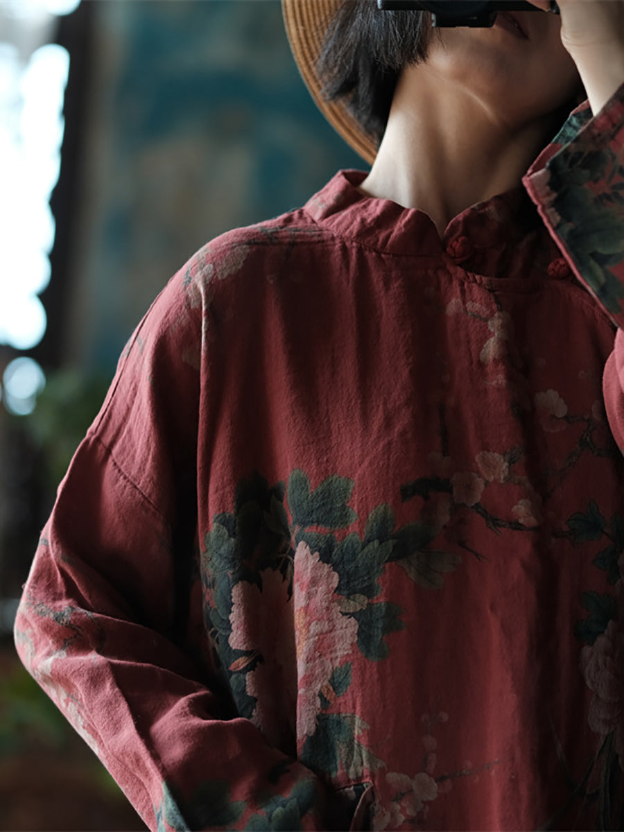 Telvyn | Retro bloemenprint, losvallende lenteblouse voor dames – Lichtgewicht, casual model met lange mouwen
