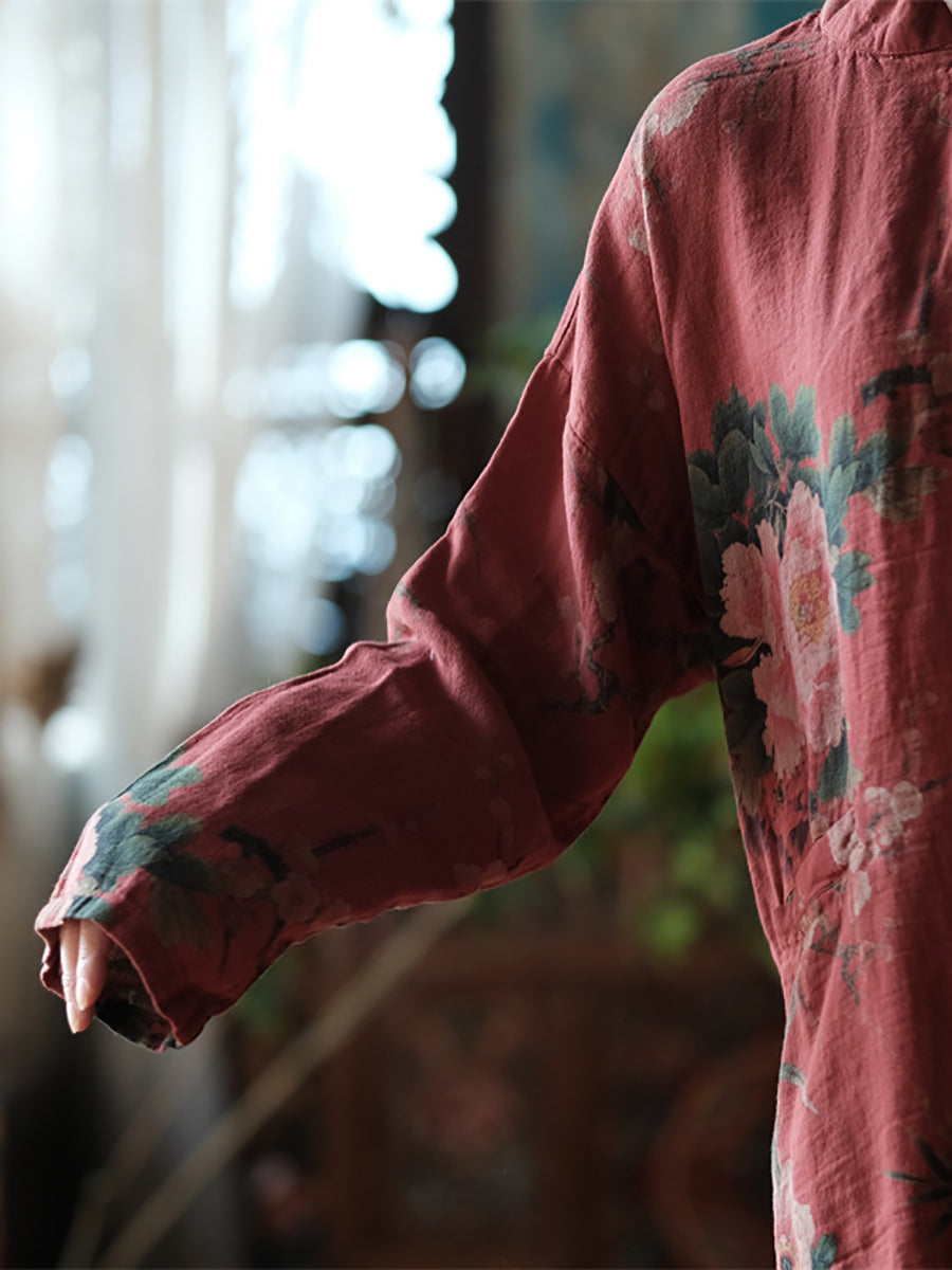 Telvyn | Retro bloemenprint, losvallende lenteblouse voor dames – Lichtgewicht, casual model met lange mouwen