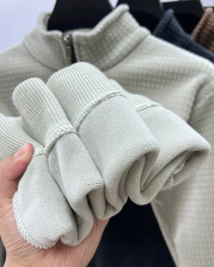 Jurij | Hochwertiger Alpaka-Fleece-Pullover mit halbem Reißverschluss für Herren – Warmer, weicher, lässiger Outdoor-Pullover