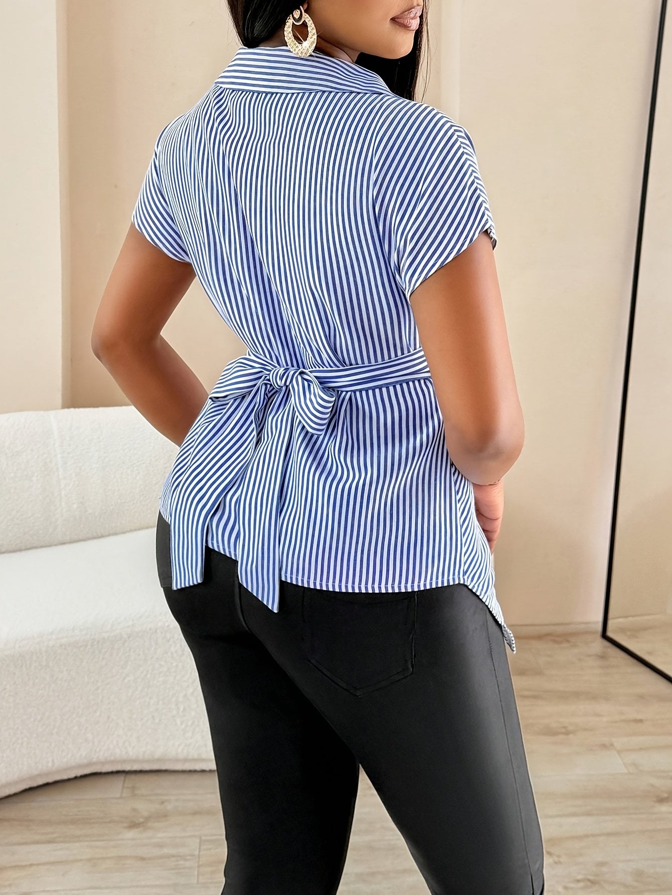 Fiammetta | Chique damesblouse met golvende zoom – Casual tuniek met asymmetrisch ontwerp