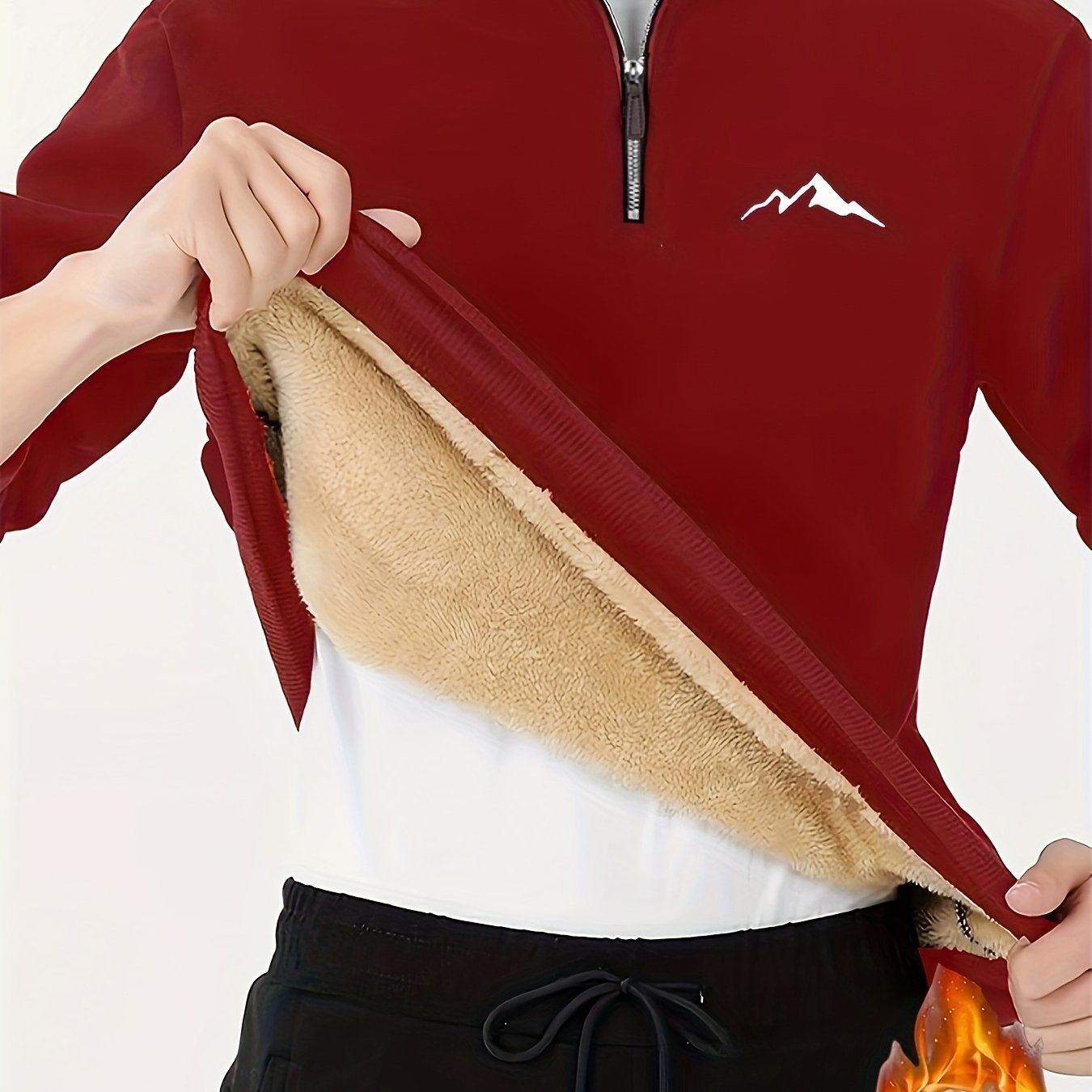 Sigfried | Thermische fleece gevoerde wintertrui voor heren met 1/4 ritssluiting, opstaande kraag
