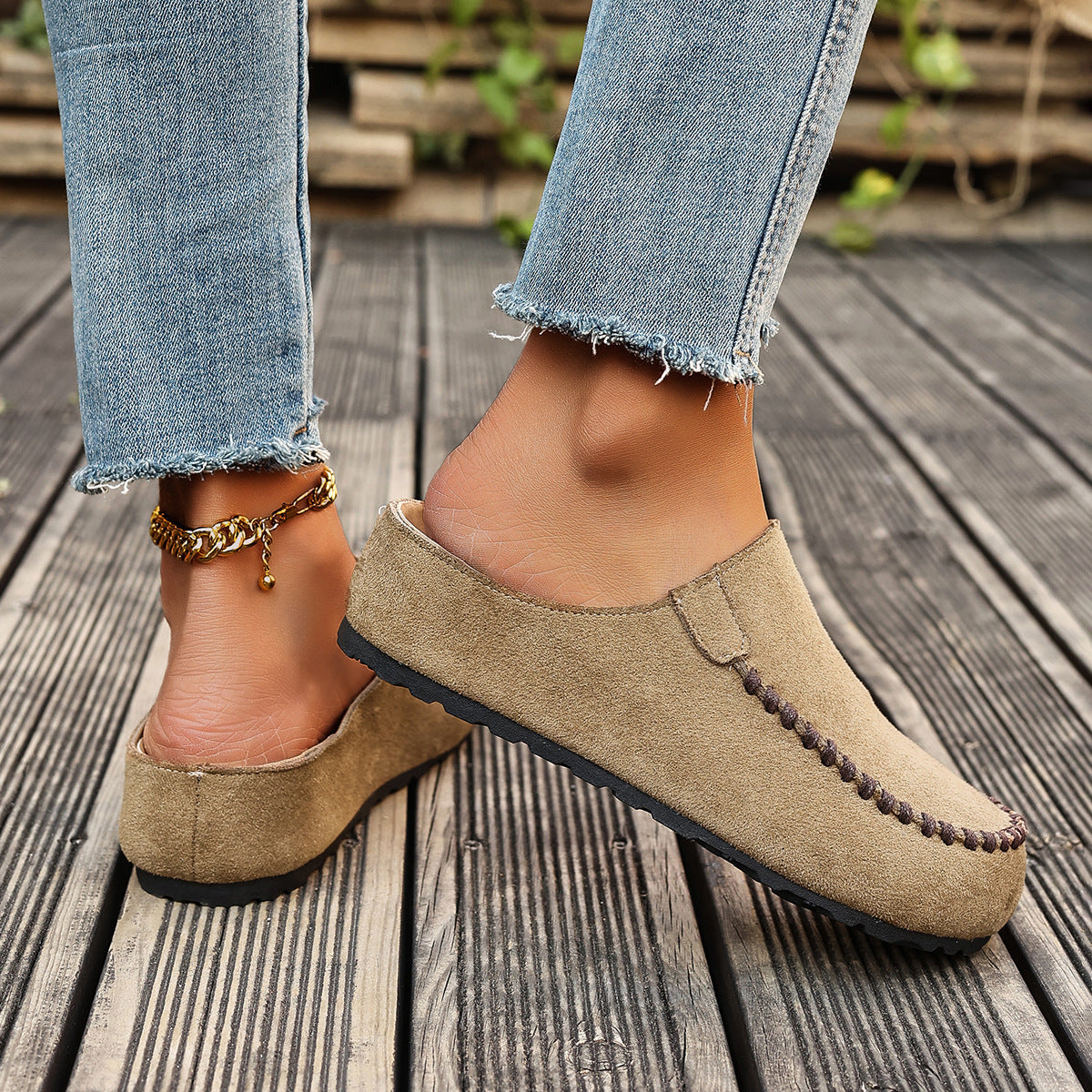 Vaelyra | Vintage comfortabele instapsandalen van leer voor dames