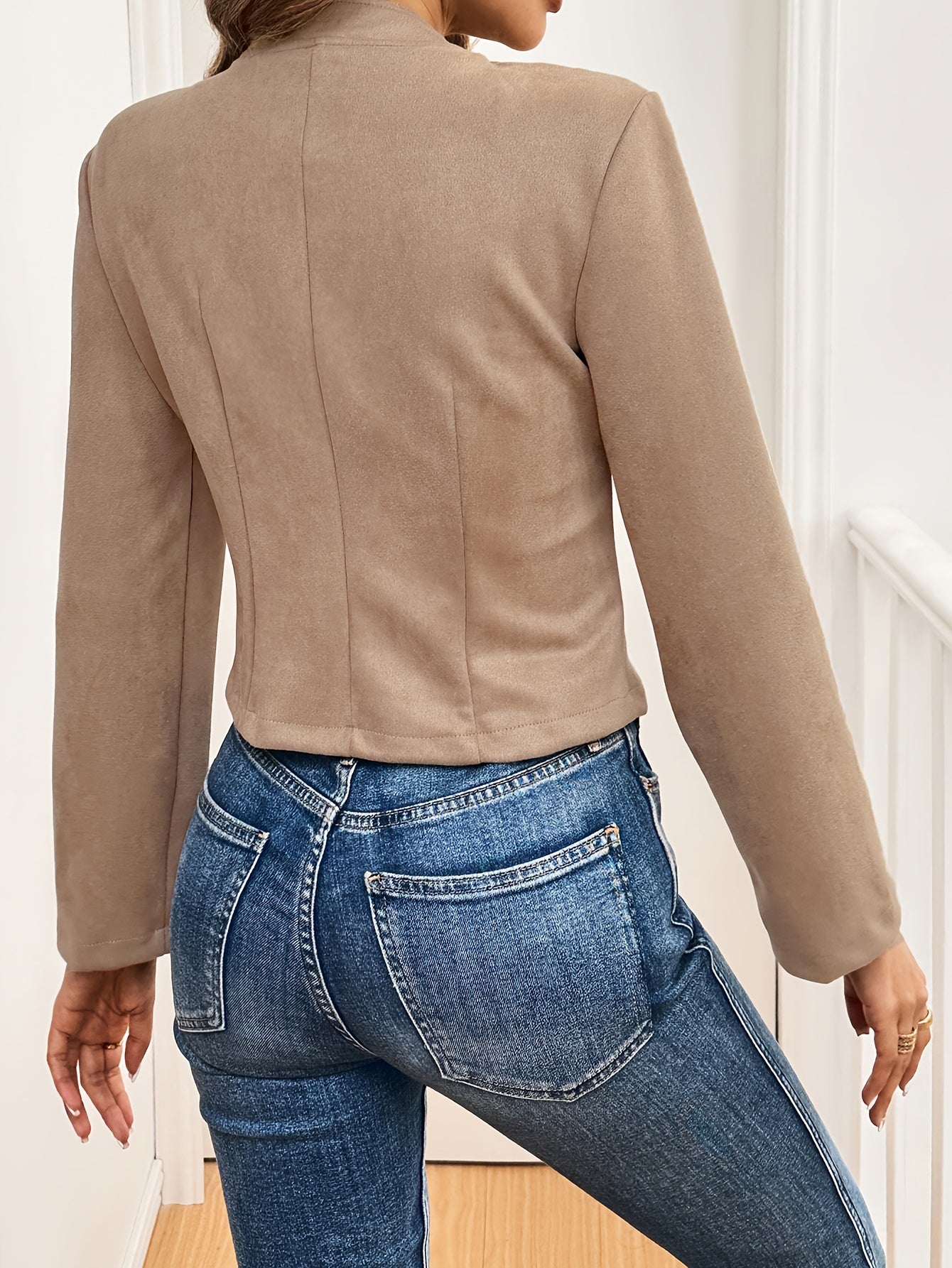 Maija | Veste croisée à boutons en suédine synthétique pour femme