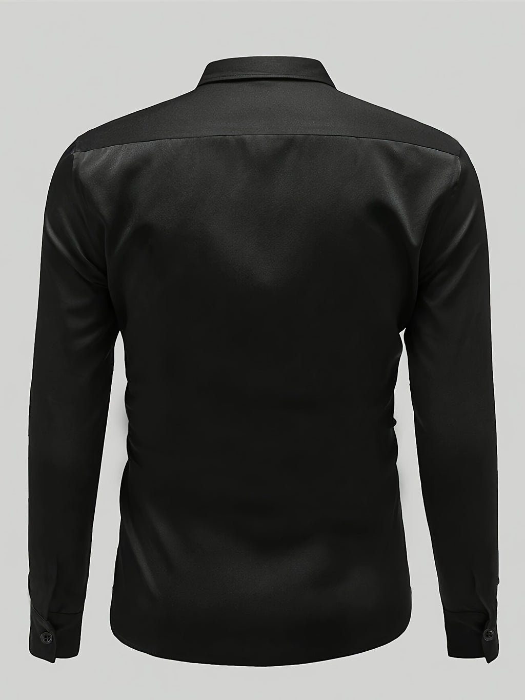 Sébastien | Chemise décontractée en satin à manches longues pour homme - Col élégant pour occasions formelles et décontractées