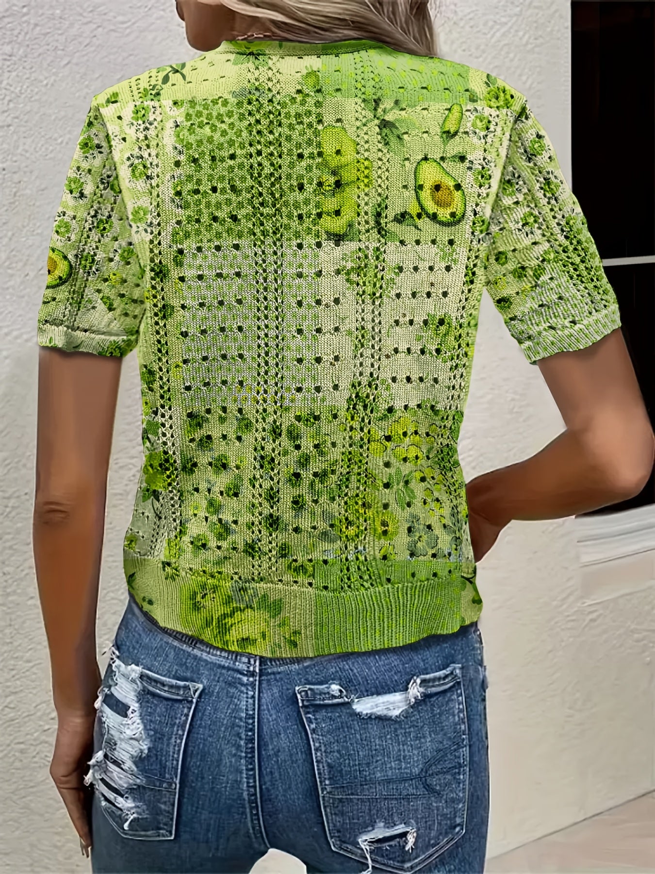 Eenira | Dames Bohemian Haakwerk Vest – Korte V-Hals, Kleurrijk Gebreid Bovenkledingstuk
