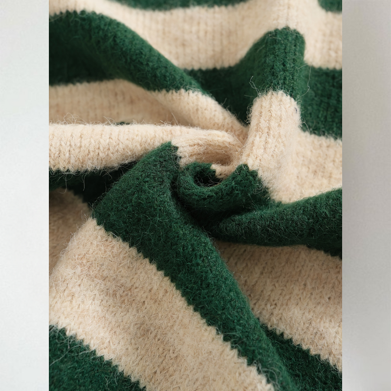 Rieke | Dames Elegante Gestreepte Cardigan – Zacht Gebreid, Lichtgewicht