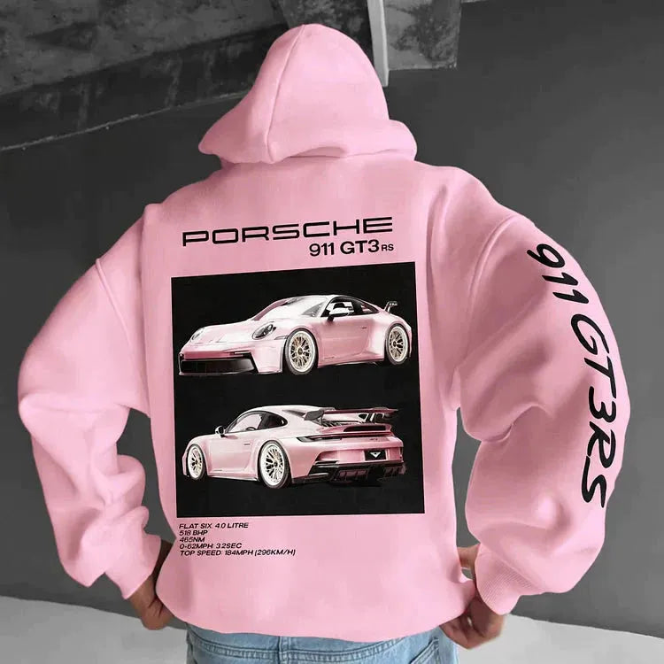 Zevran | Oversize-Rennsport-Hoodie für Herren – Streetwear-Stil, Grafikprint, lässige Passform