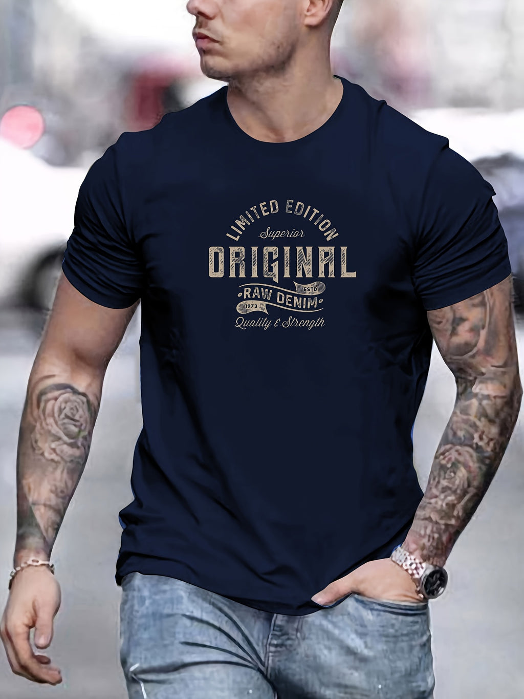 Xaver | T-shirt basique en coton pour homme - T-shirt décontracté à imprimé graphique, T-shirt d'été