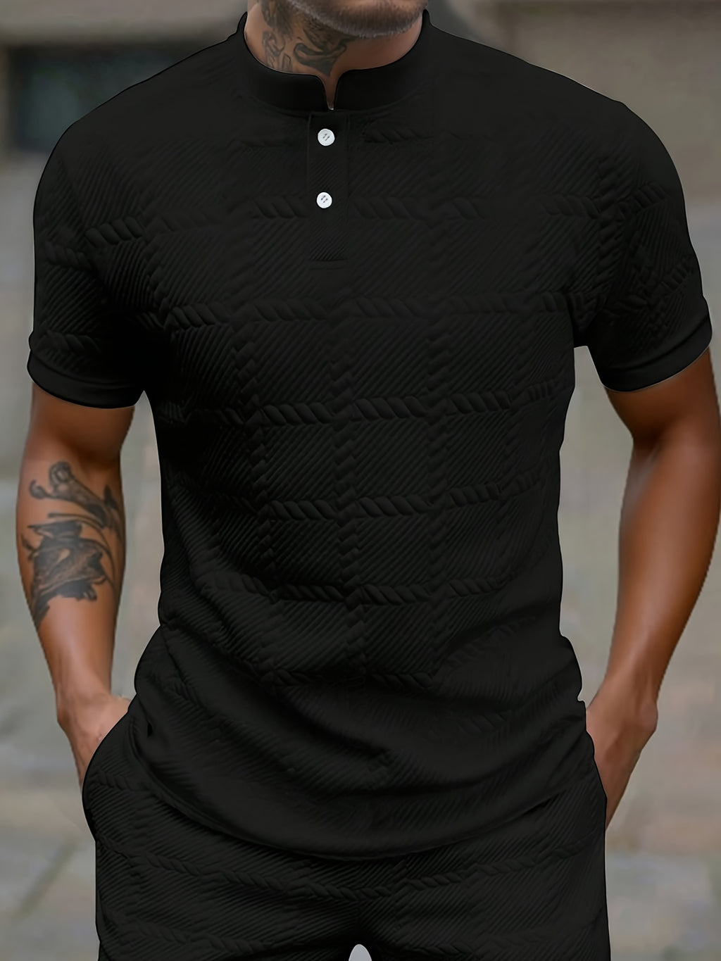 Zorvik | Heren Geruit Jacquard T-shirt – Korte Mouwen, Ademend Casual Zomershirt met Zachte Textuur