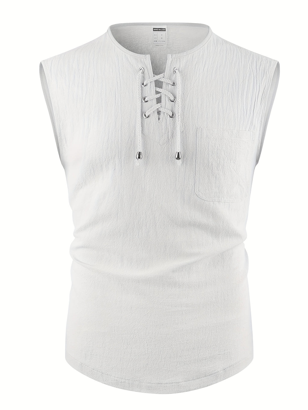 Morten | Ärmelloses Herren-Tanktop aus Baumwoll-Leinen-Mischgewebe mit V-Ausschnitt – Leichtes Sommer-T-Shirt