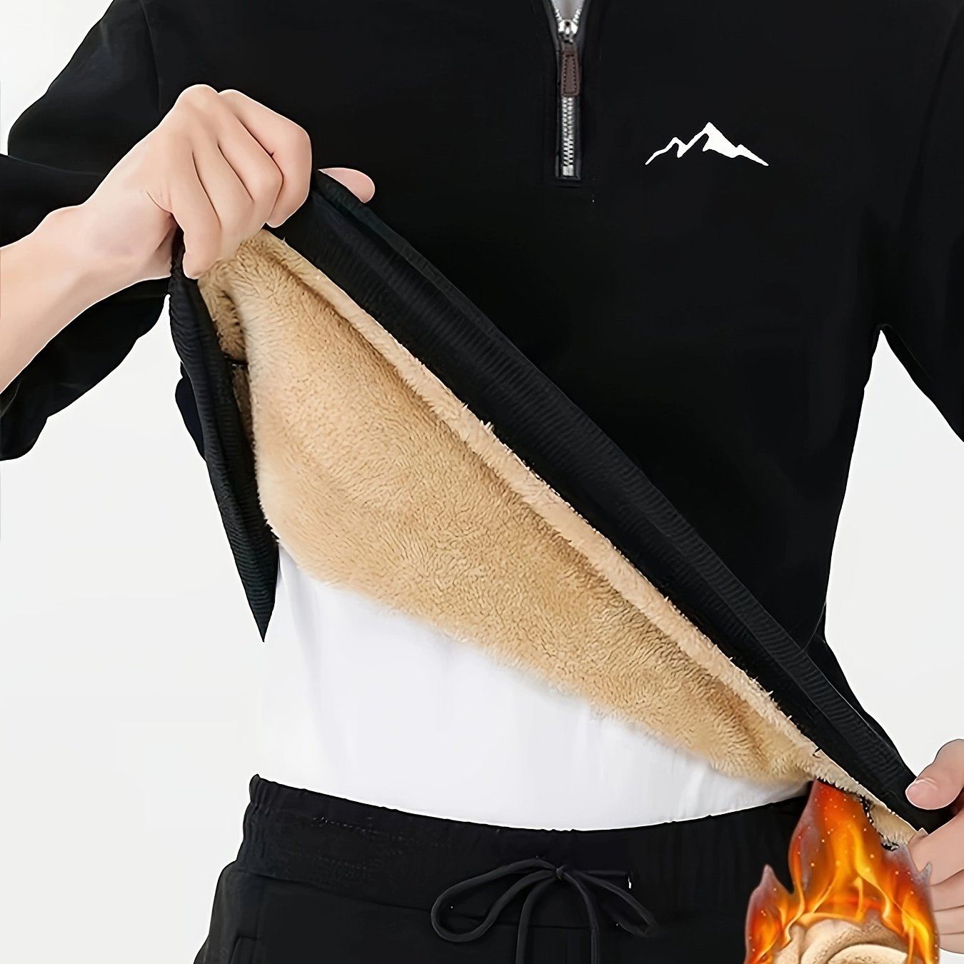 Sigfried | Thermische fleece gevoerde wintertrui voor heren met 1/4 ritssluiting, opstaande kraag