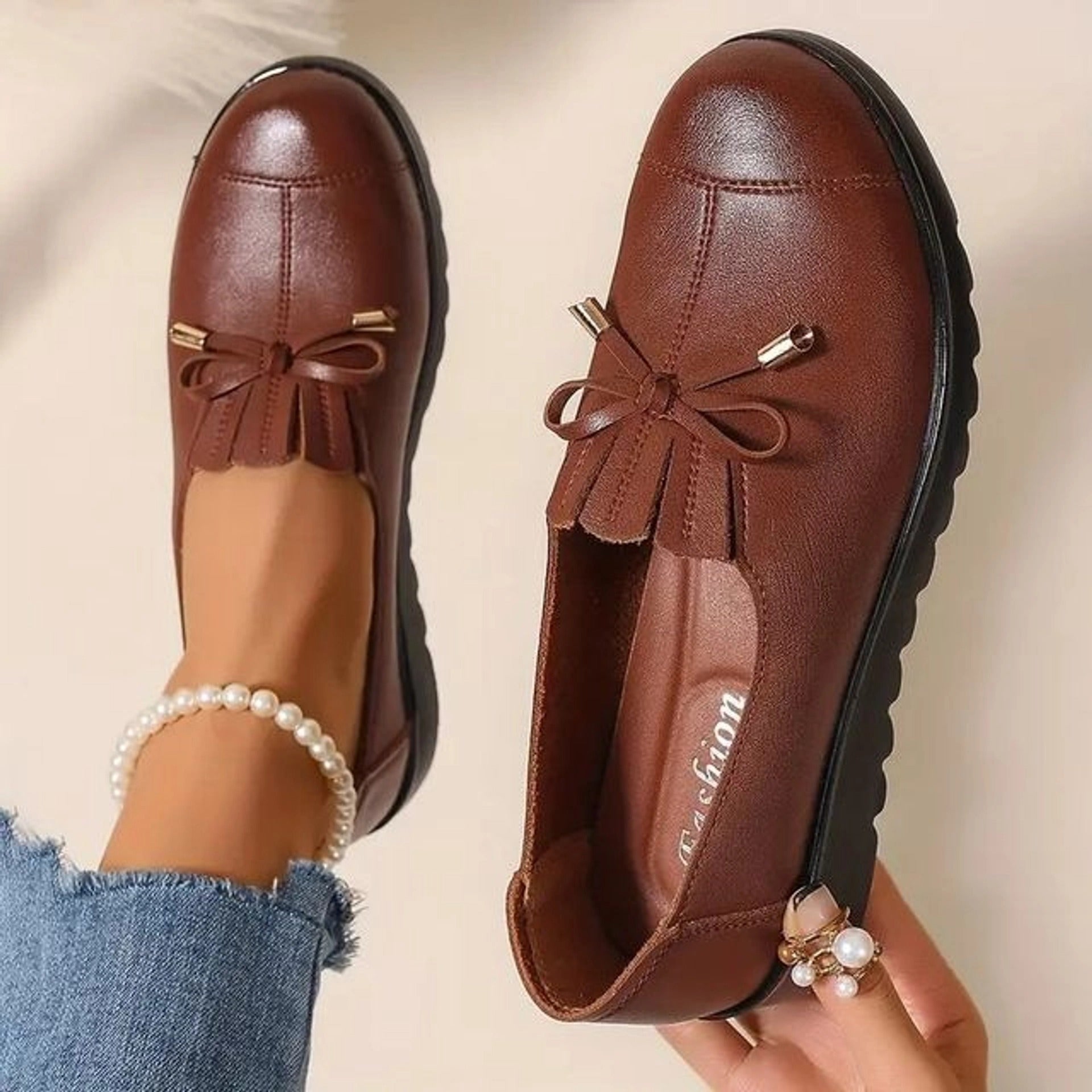 Slipelle | Leren instapschoenen (mocassins) – casual platte loafers, comfortabele schoenen