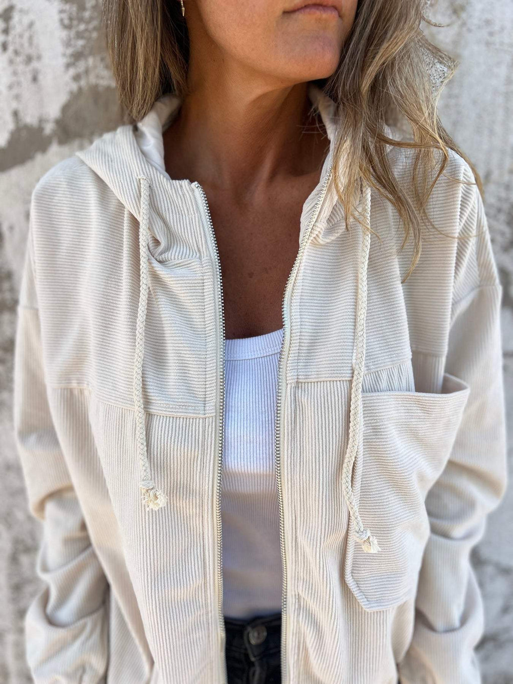 Avelithra | Cordjacke mit Kapuze für Damen – Bequeme, lockere Passform, lässige Oberbekleidung