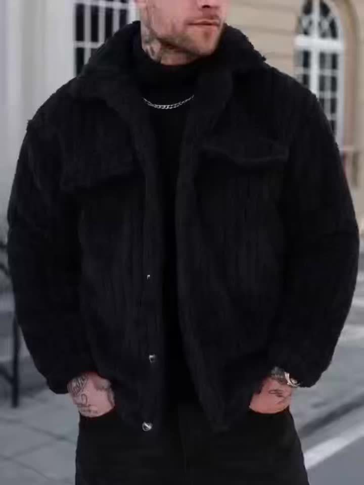 Bryler | Winterjas – Pluche fleecejas met luxe kraag, enkele knoopsluiting, zachte grijze casual bovenkleding