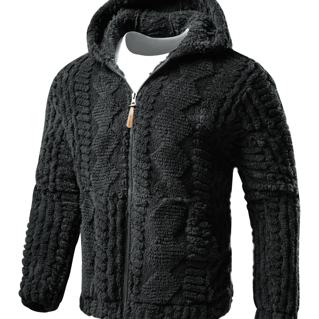 Taven | Lichtgewicht effen hoodiejas voor heren – Warme jas met ritssluiting en lange mouwen