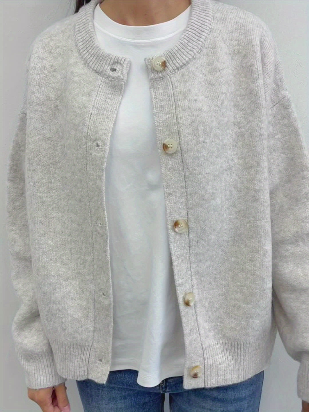 Myrrhith | Cardigan classique pour femme – Pull doux à manches longues et fermeture boutonnée, idéal pour l'automne/hiver