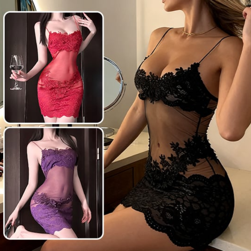 Orvexia | Geborduurde doorschijnende kanten lingerieset voor dames – Elegante lingerie