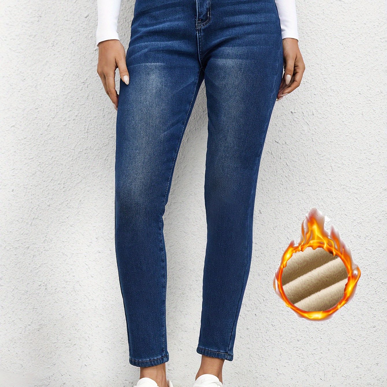 Dextra | Skinny jeans met fleecevoering – slim fit, medium stretch, warme casual denim broek
