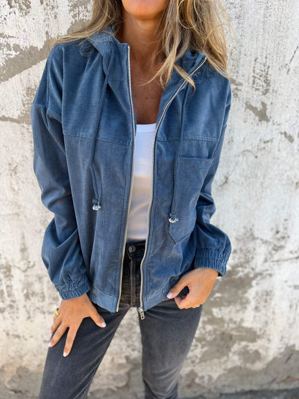 Avelithra | Cordjacke mit Kapuze für Damen – Bequeme, lockere Passform, lässige Oberbekleidung