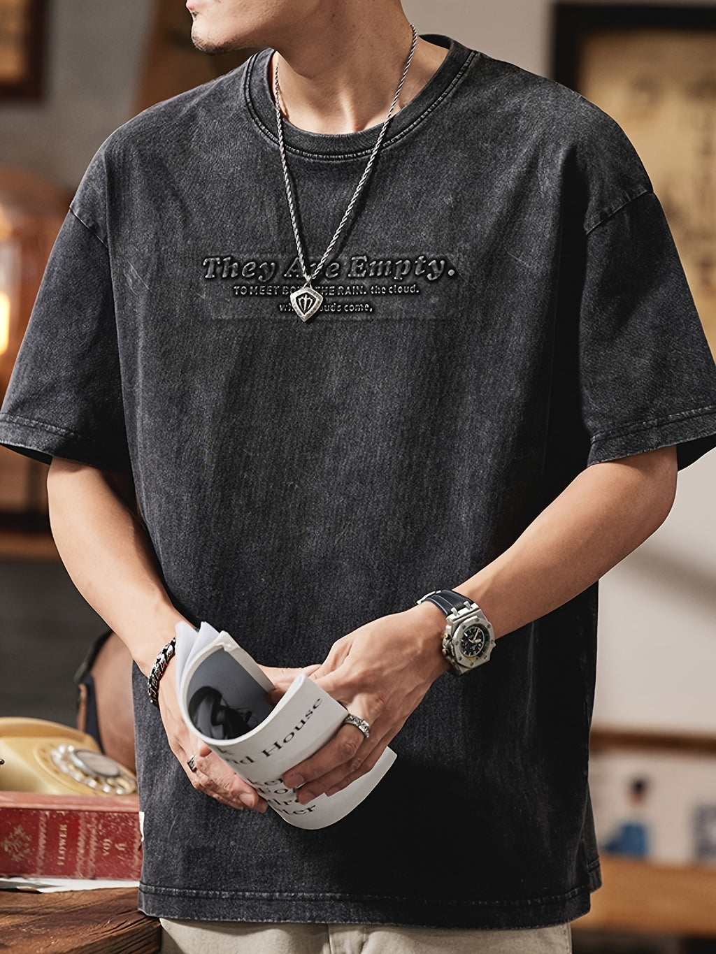 Gorran | Heren Vintage Washed T-Shirt – Korte Mouwen, Loszittend, Casual Zomer Katoenen Tee