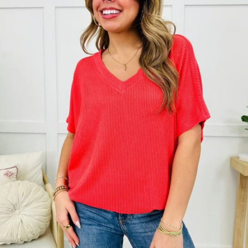 Kyrelia | Casual batwing-top voor dames – Elegante blouse met V-hals en losse pasvorm