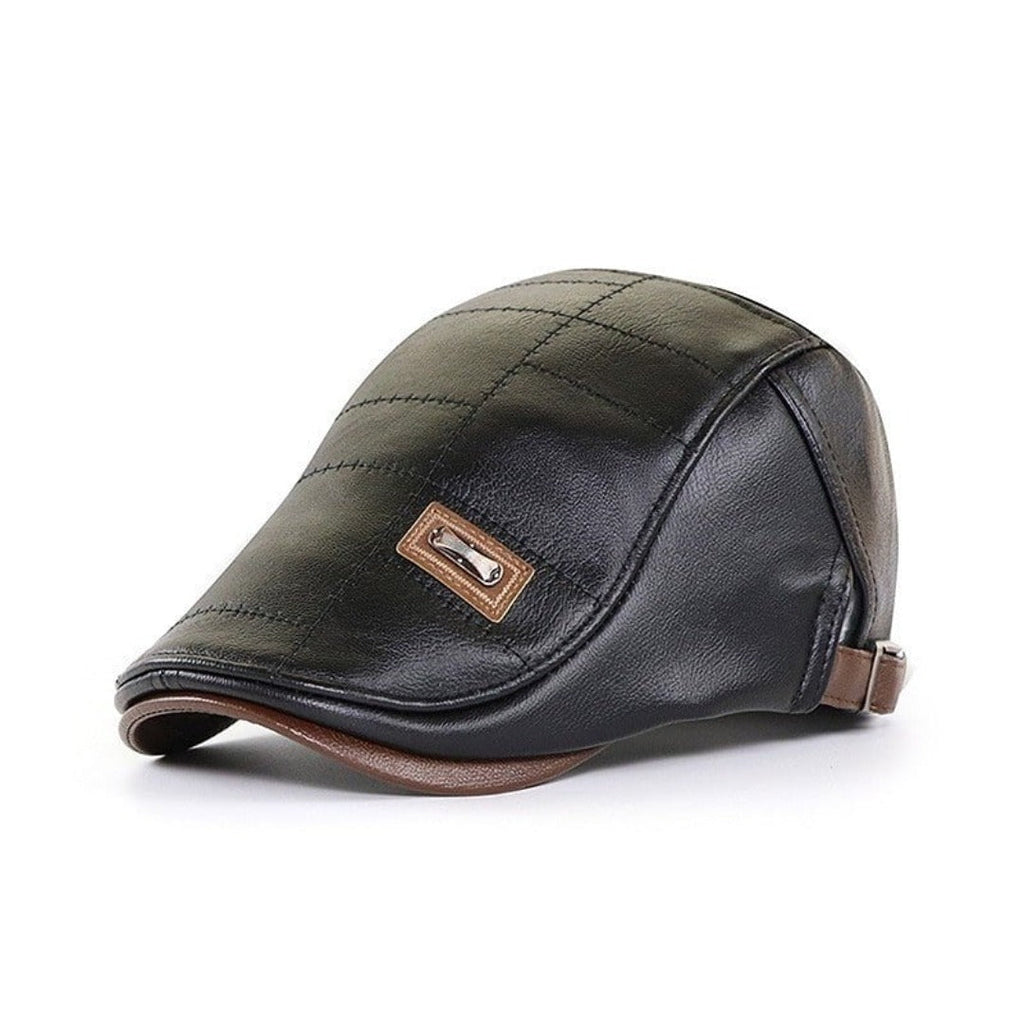 Urian | Retro platte pet voor heren – leren baretstijl, klassieke vintage newsboy-hoed