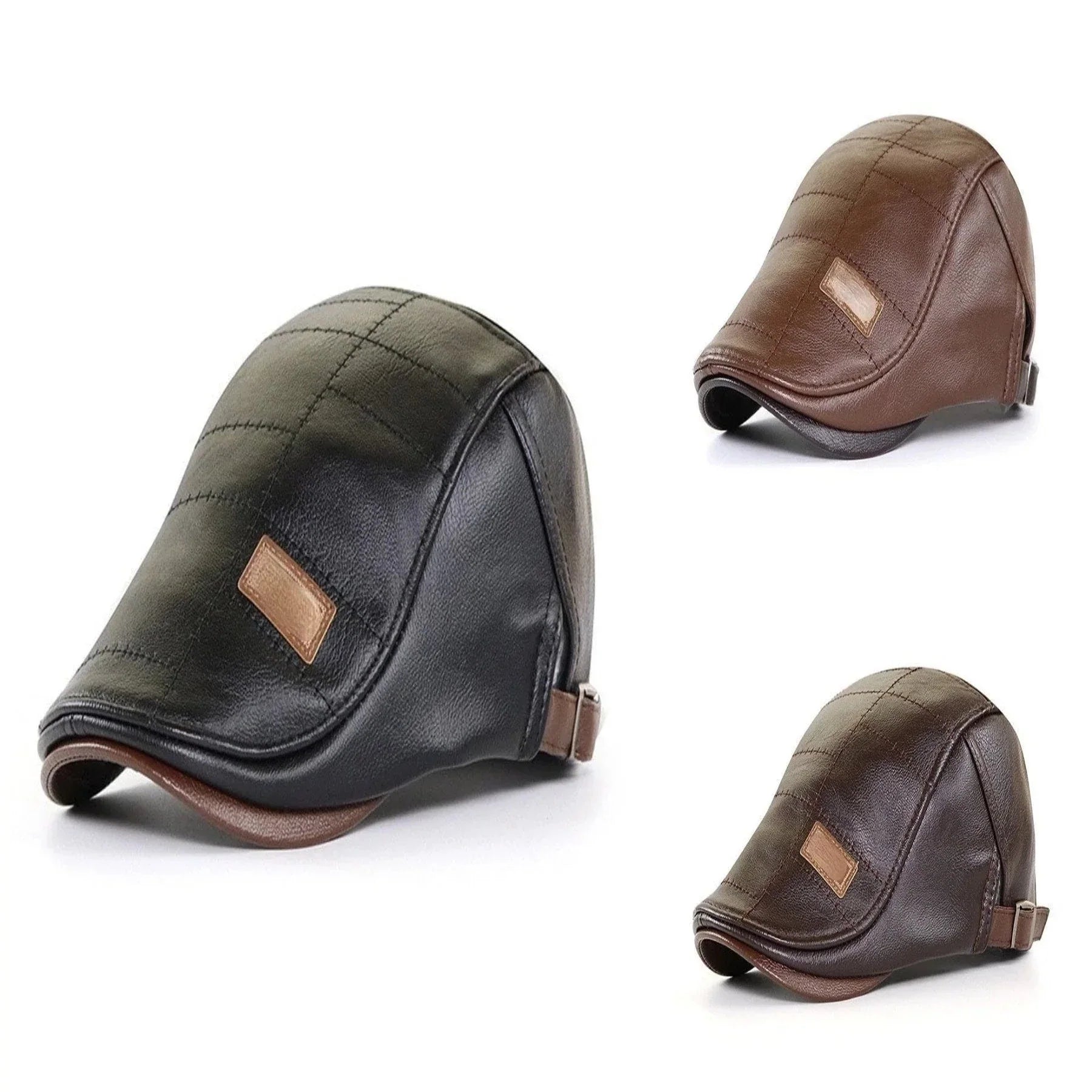 Urian | Retro platte pet voor heren – leren baretstijl, klassieke vintage newsboy-hoed