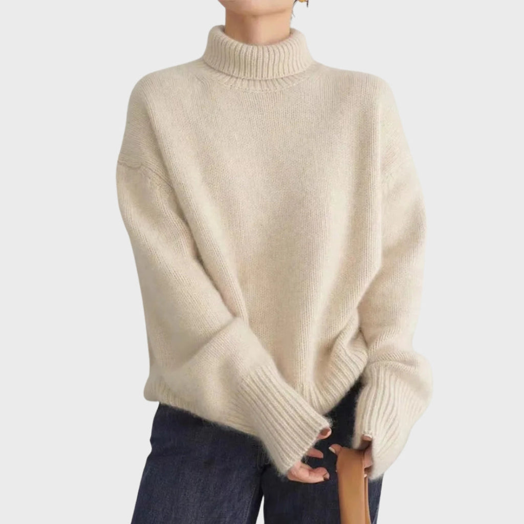 Jasira | Pull col roulé en cachemire pour femme – Pull d'hiver doux en maille